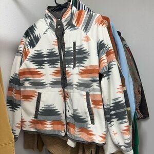Tribal Print Fleece Jacket